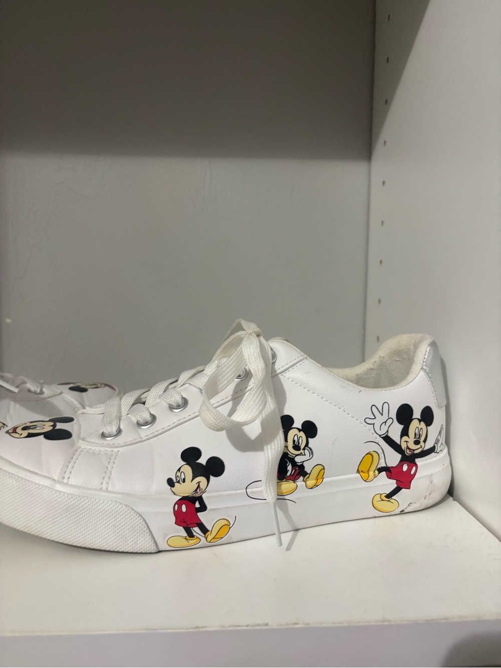 Women’s White Mickey Mouse Canvas Sneakers